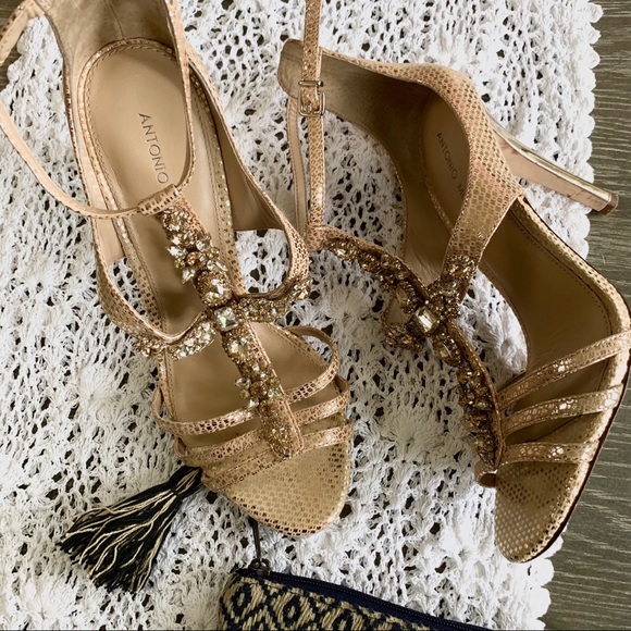 ANTONIO MELANI JEWELED RHINESTONES EMBELLISHED HIGH HEELS SHOES - Picture 14 of 14